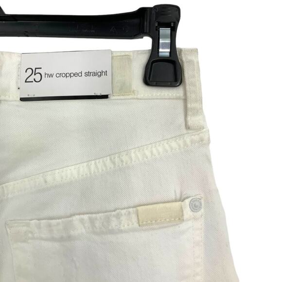 7 for all Mankind High Waist Cropped Straight Jeans White Size 25 NWT $218 MSRP - Picture 4 of 9